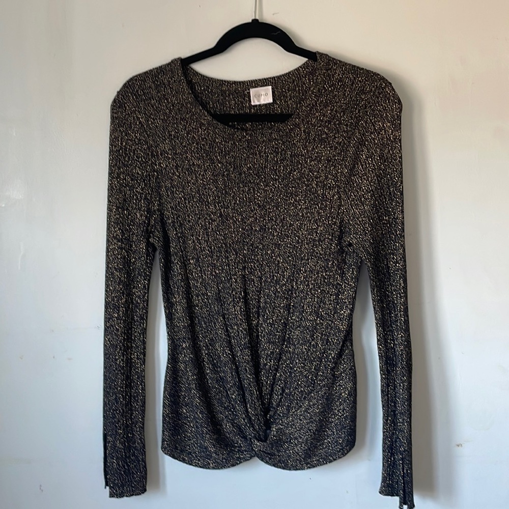 Black and gold metallic sweater